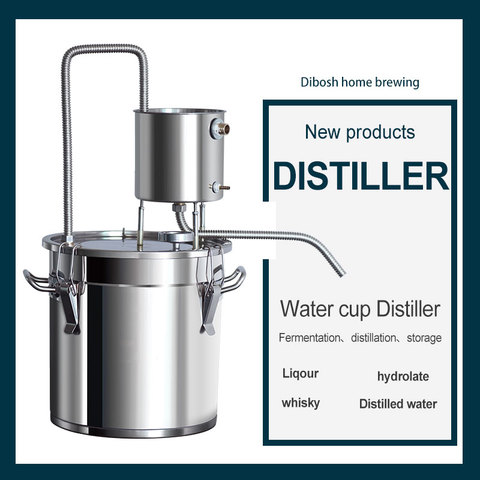 New 304 stainless steel water cup distiller 12L Home brew Moonshine brewing machine brandy vodka Brewing kit Fermentation barrel ► Photo 1/1