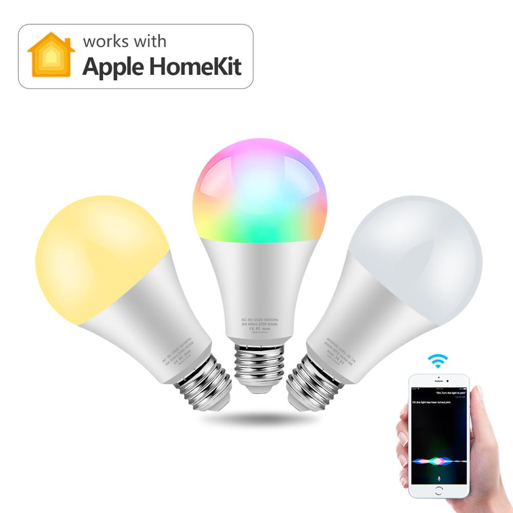 Details about   110V 220V RGB Smart LED light Google Home Siri WiFi Control 15W magic Bulb Lamp 