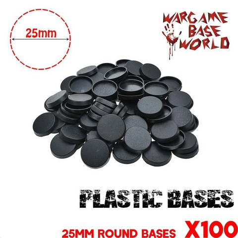 25mm Round Plastic bases for gaming miniatures and table games 100pcs ► Photo 1/5