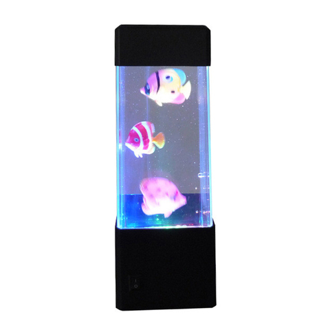 Led Night Light Jellyfish Tank Aquarium Style LED Lamp Sensory Autism Lava Lamp LED Desk Lamp Fish Colored Jelly Night Light ► Photo 1/6