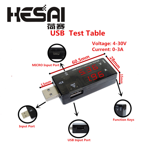 DC 4-30V Double USB Micro Multifunction Tester  Digital Display Current Voltage Charger Capacity Tester for  android  huawei ► Photo 1/2