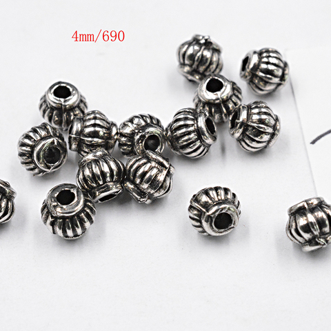 FLTMRH 100pcs 4mm  Mix Antique silver color/Gold/Bronze Plated Spacer Bead Findings Cone Loose DIY Beads for Jewelry Making ► Photo 1/1