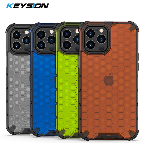 KEYSION Shockproof Case for iPhone 12 Mini 12 Pro 11 Pro Max 6s Plus Honeycomb Phone Cover for Apple iPhoneSE 2022 7 8 XR XS Max ► Photo 1/6