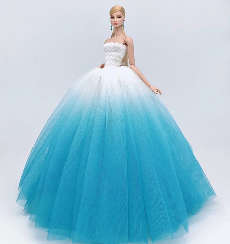 case for barbie doll clothes Princess dress Deluxe trailing wedding bride marriage dress fantasy toys birthday gift ornaments ► Photo 1/4