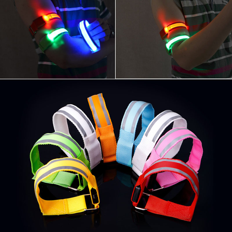 LED Reflective Light Arm Armband Strap Safety Belt For Night Running Cycling Hot 