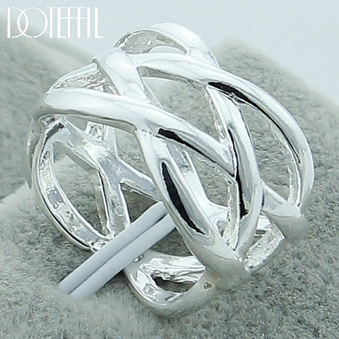 DOTEFFIL 925 Sterling Silver Cross Intertwined Ring For Women Wedding Engagement Party Fashion Charm Jewelry ► Photo 1/6