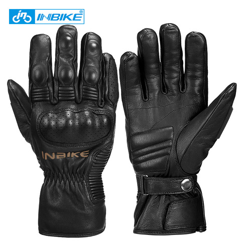 INBIKE Winter Motorcycle Gloves Goat Skin Leather Windproof Men Cycling MTB Bicycle Motorbike Protective Gears Motocross Gloves ► Photo 1/6