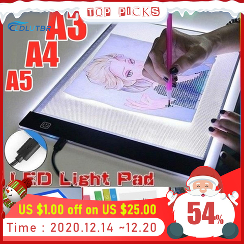 A3/A4/A5 LED Three Level Dimmable Light Pad For Diamond Painting Light Box  Table Tracing Drawing Board Pad Diamond Embroidery Tools