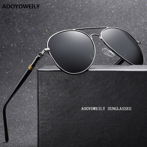 Luxury Men's Polarized Sunglasses Driving Sun Glasses For Men Women Brand Designer Male Vintage Black Pilot Sunglasses UV400 ► Photo 1/6