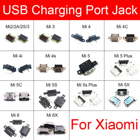 USB Charging Plug Port For Xiaomi Mi 2 2A 2S 3 4 4C 4i 4S 5 5C 5S 5X 6 6X Plus USB Charger Connector Sync Date Dock Flex Cable ► Photo 1/1