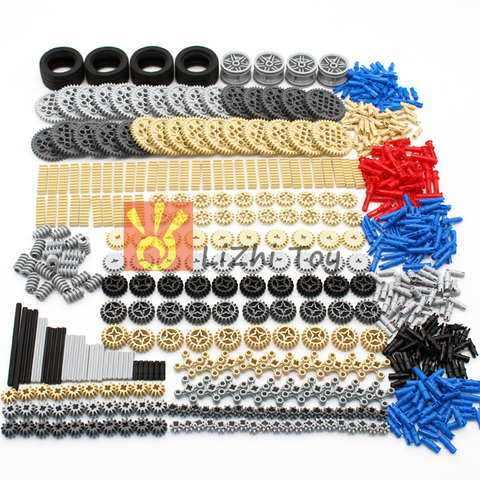 638PCS Building Bricks Technic Parts Gear Rack Cross Axle Accessory Car Tires Set Truck Connector Toy MOC Mechanical Bulk ► Photo 1/6