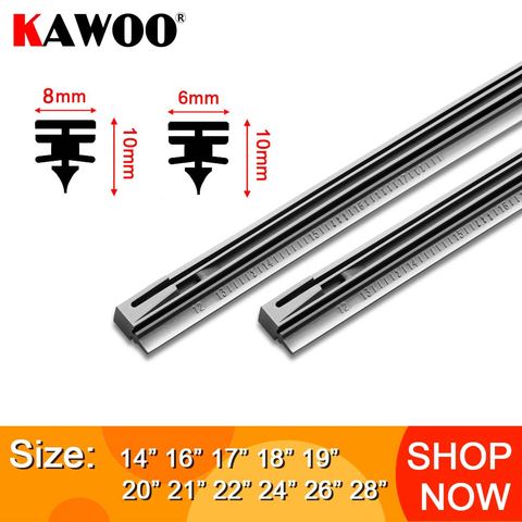 KAWOO 1pcs Car Windscreen Wiper Blade Insert Rubber Strip (Refill) 8mm/6mm Soft 14