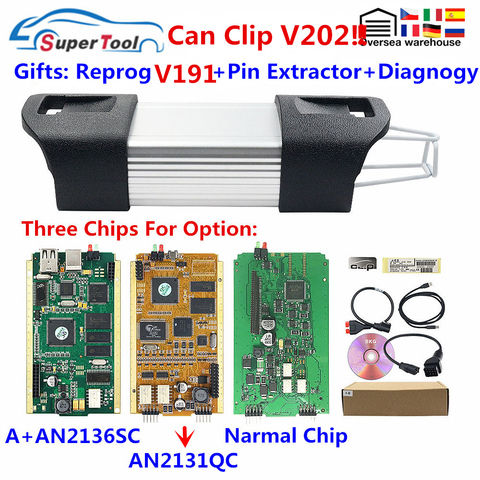 CYPERSS AN2131QC AN2136SC For Renault Can Clip Diagnostic Tool Full Chip Can Clip V202 + Reprog V191 Gold PCB Can Clip 1998-2022 ► Photo 1/6