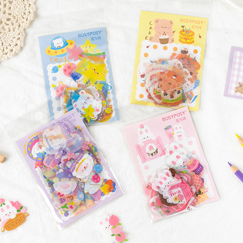 40 pcs/lot Cute planet rabbit bear Decorative Stickers Scrapbooking Stick Label Diary Stationery Album Kawaii Party dog sticker ► Photo 1/5