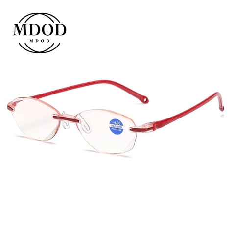 New Anti-blue Reading Glasses Fashion Women's Frameless Siamese Ultra Light Old Man Reading Glasses +1.0 To 4.0 ► Photo 1/6