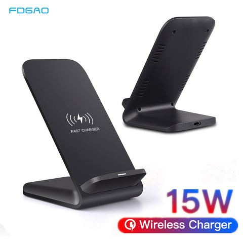 FDGAO 15W Qi Wireless Charger Stand For iPhone 12 11 Pro XS MAX XR X 8 Samsung S8 S9 S10 S20 Fast Charging Holder Phone Charger ► Photo 1/6