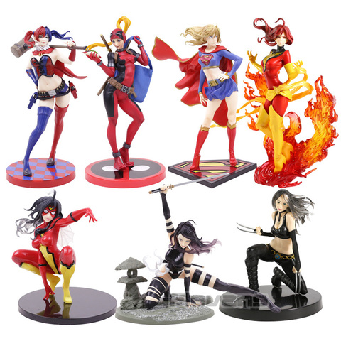 Bishoujo Statue Dark Phoenix Lady Deadpool Supergirl Spider Woman Psylocke Harley Quinn Laura Kinney Figure Toy ► Photo 1/6