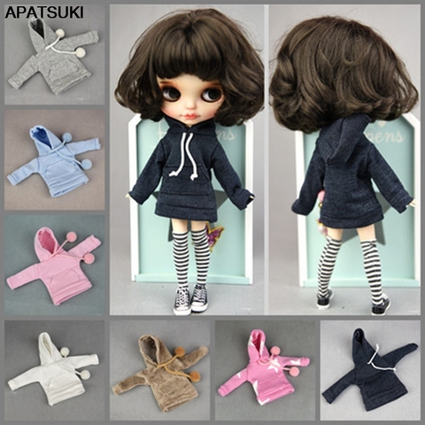 Fashion Handmade Hoodie For Blythe Doll Sweatshirt Outfits Fashion Doll Clothes For Blyth Doll Top Kids Toy 1/6 Doll Accessories ► Photo 1/6