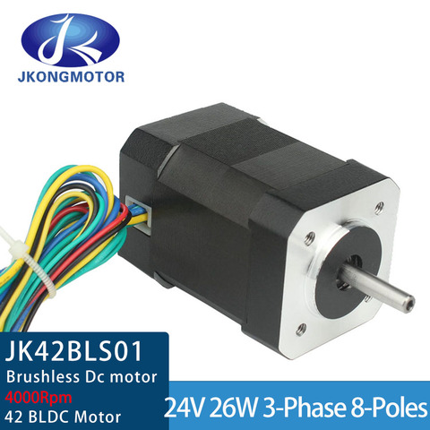 Brushless DC motor JK42BLS 41mm BLDC 24V 1.8A 4000rpm 26W Brushless 3 Phase 8-Poles Small DC Motor for DIY  for industry ► Photo 1/6