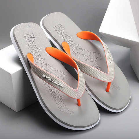 Summer Soft Rubber Men Slippers Outside Wearing Beach Non-Slip Outdoor Casual Sandals Holiday Maker Word Drag Boy Flip Flops ► Photo 1/6