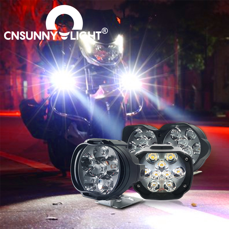 9W 1000LM Motorcycle LED Headlight Lamp Scooters Fog Spotlight White Light 9-85V