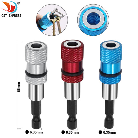 Blue 1/4 Hex Shank Electric Drill Magnetic Screwdriver Bit Holder 60mm Stainless Steel magnetism limit adjustable extension bar ► Photo 1/6