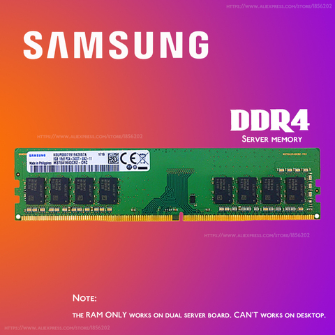 Samsung DDR4 Ram 8GB 4GB 16GB PC4 2133MHz or 2400MHz 2666MHZ 2400T or 2133P 2666V ECC REG Server Memory 4G 16G 8G 32GB D4 RAM ► Photo 1/3
