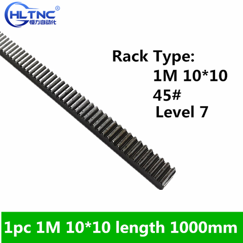 1pc 1M 10/10 long 1000mm Precision Transmission Spur Rack Gear linear guide Rail width10mm height 10mm ► Photo 1/2