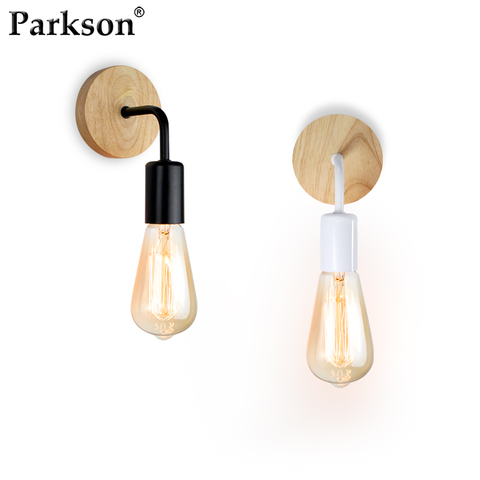 Wood Wall Lamp Retro Sconce Wall Lights Fixture Industrial Lighting E27 Bedside Lamp Dining Room Bedroom Light Home Indoor Decor ► Photo 1/6