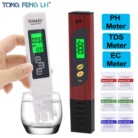 PH meter TDS pen EC conductivity thermometer instrument automatic calibration 0.01 tester titanium probe water quality tester ► Photo 1/6