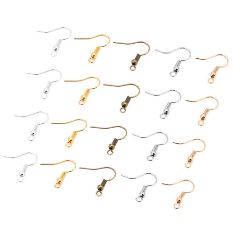 100pcs/lot Gold Silver Color Earring Hooks Wires Findings Iron Metal Ear Hook Clasp Earring Making Fit DIY Jewelry Accessories ► Photo 1/6