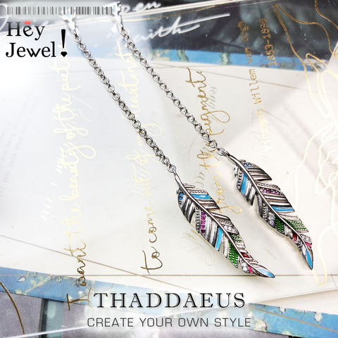 Drop Earrings Feather,Lightness Good Fine Jewelry For Women,2022 Autumn Brand New Colourful Nonchalance Gift 925 Sterling Silver ► Photo 1/6