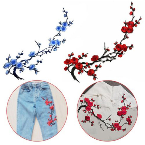 Plum Blossom Flower Applique Clothing Embroidery Patches Fabric Sticker Iron On Sew On Patch Craft Sewing Embroidered Tools ► Photo 1/6