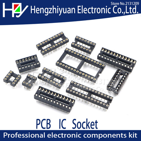 IC Sockets DIP8 DIP14 DIP16 DIP18 DIP20 DIP28 DIP40 Pins Round Hole  2.54 PCB Connector DIP Socket 6 8 14 16 18 20 28 32 40 pin ► Photo 1/5