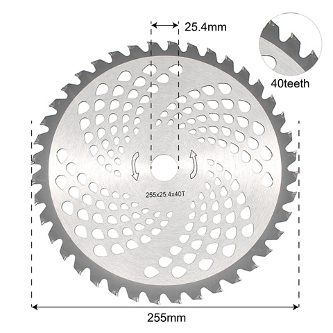 255*25.4*40T Alloy Blade for replacement grass trimmer brush cutter ► Photo 1/6