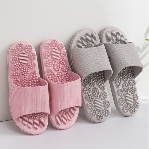 Summer Slippers 2022 Indoor Non-slip Massage Shoes Unisex Solid Soft Bottom Couple Slippers Home Sandals Men Massage Point ► Photo 1/6