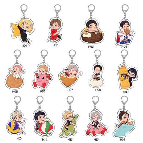 Japanese Anime Haikyuu Keychain Man Key Chain Bags Women Acrylic Key Ring Chain For Pants Kids Pendant Fashion ► Photo 1/6
