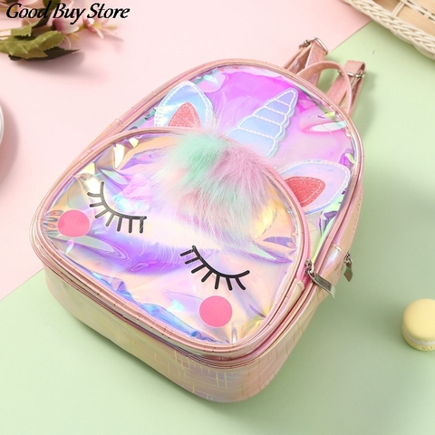 Cute Unicorn Mochilas Waterproof PVC School Bag Jelly Backpack Children Kids Lovely Animal Laser Backpacks Fashion Cartoon Purse ► Photo 1/6