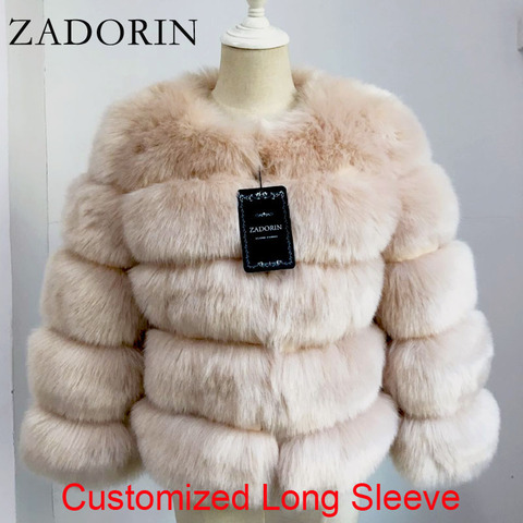 ZADORIN Long Sleeve Faux Fox Fur Coat Women Winter Fashion Thick Warm Fur Coats Outerwear Fake Fur Jacket Plus Size ► Photo 1/6