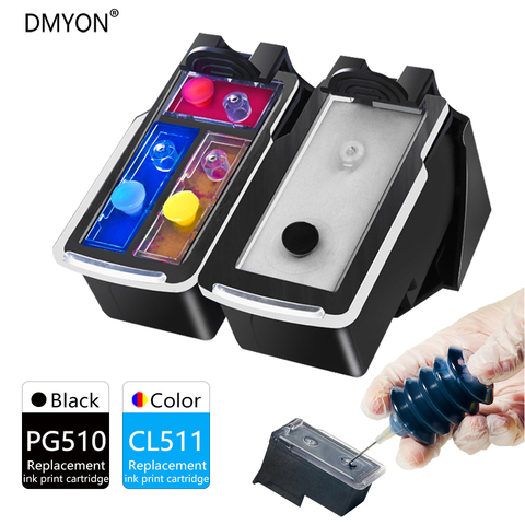 DMYON PG510 CL511 Ink Cartridge Replacement for Canon 510 511 XL for MP240 MP250 MP260 MP280 MP480 MP490 IP2700 MP499 Printer ► Photo 1/6