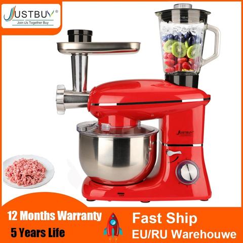 5.5L 1500W Stainless Steel Bowl 6-speed Kitchen Food Stand Mixer Cream Egg Whisk Blender Cake Dough Bread Mixer Maker Machine ► Photo 1/6