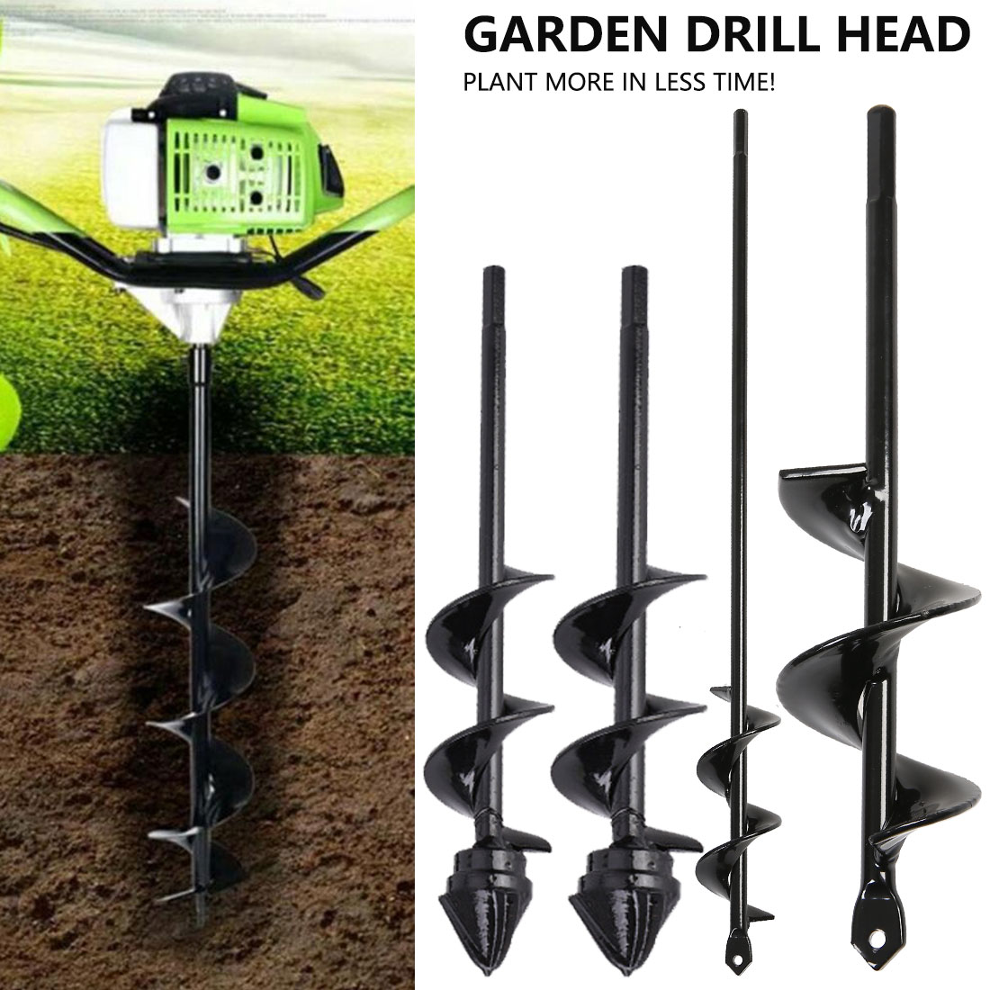 Earth Auger Drill Bit Fence Borer For Garden Yard Planting Post Hole Digger Tool 