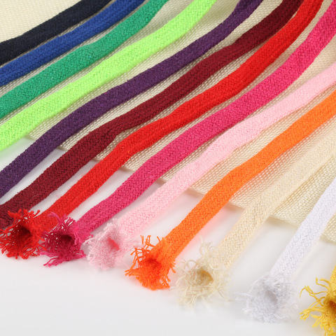 Cotton Rope 10mm Hollow Flat Twisted Cord Multicolor Woven String Waist Rope Handmade Home Craft DIY Pants Shoe Cap Decor 5M ► Photo 1/5