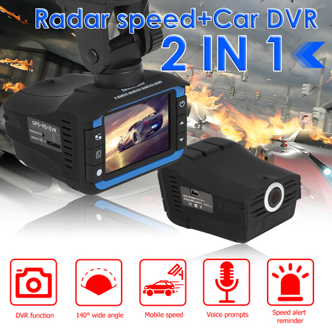 VG3 2 in 1 Car DVR Dash Camera Radar Detector English Russian Speed Voice Alert Car Accessories ► Photo 1/6