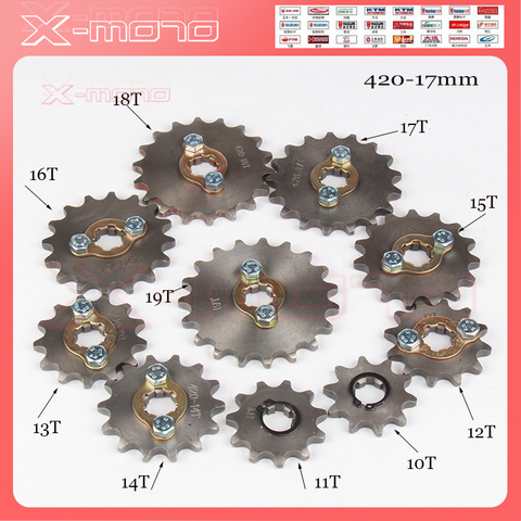 420 10T 11T 12T 13T 14T 15T 16T 17T 18T 19T Tooth 17mm ID Front Engine Sprocket for Motorcycle part Free shipping ► Photo 1/6