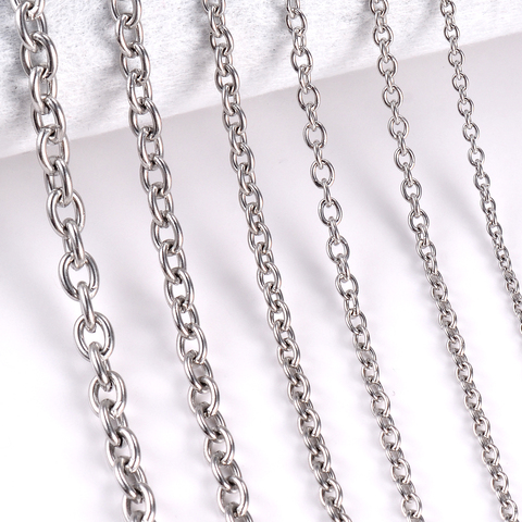 1Pc Stainless Steel Cross O Chain Necklace For Women Men DIY Jewelry Thin Bracelet Necklace ► Photo 1/6