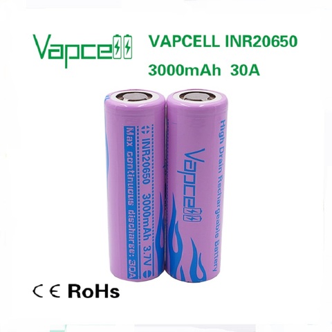 Free shipping Original VapCell INR20650 3000mah 30A rewrap 20650 HG6 high discharge batteries 3.7V rechargeable li lon battery ► Photo 1/5