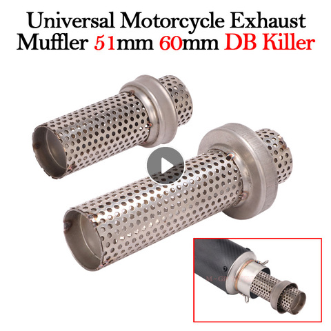 Slip On Universal Motorcycle 51mm DB Killer Silencer Noise Sound Eliminator Yoshimura Exhaust Flow Moto AR Racing Escape Muffler ► Photo 1/6