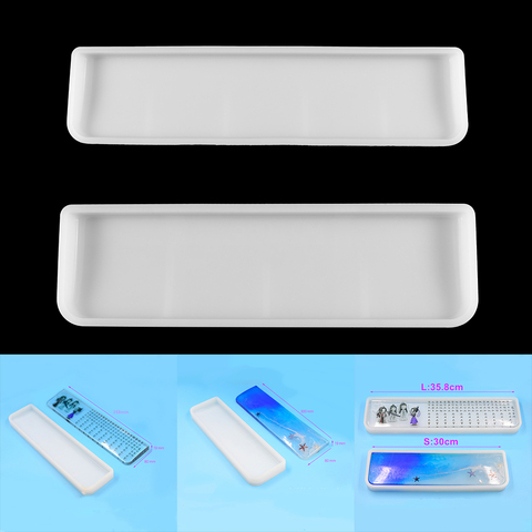 2 Sizes Keyboard Tray Silicone Molds UV Epoxy Mold Computer PC Fingerboard Pad Resin Casting Mould for DIY Crafts Handmade Tools ► Photo 1/6