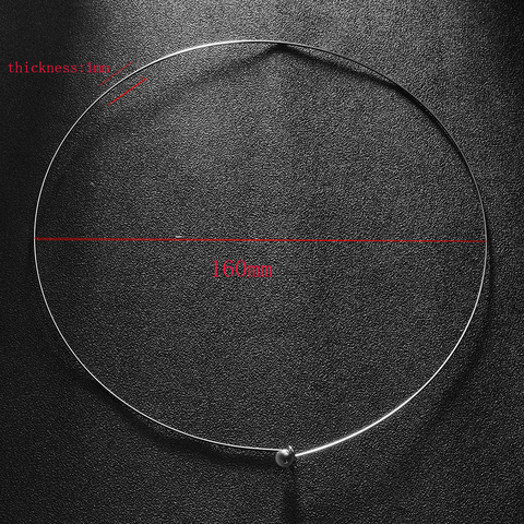 5pcs/lot Stainless Steel 1mm Thickness Wire Necklace Round Cable Circle Torques Collar Choker For DIY Jewelry Findings ► Photo 1/6